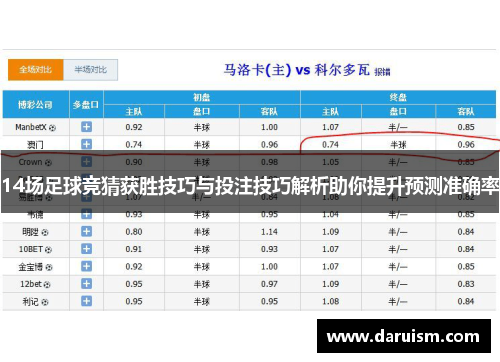 14场足球竞猜获胜技巧与投注技巧解析助你提升预测准确率